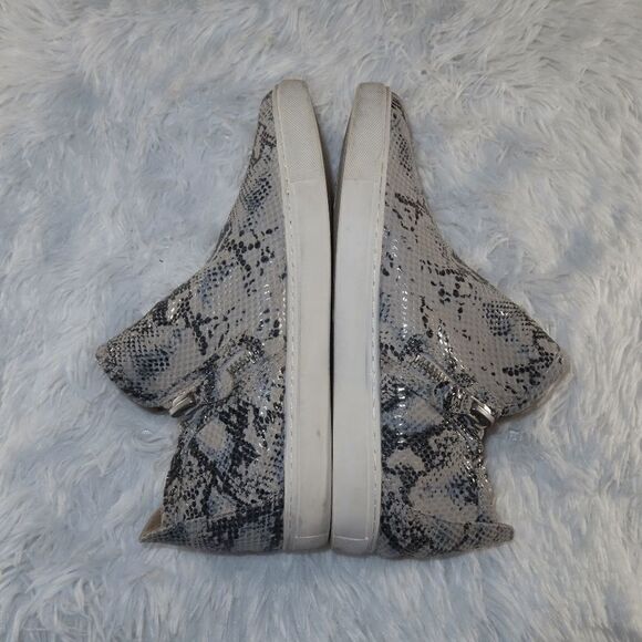 Gentle Souls Lowe Double Zip Snake Print Leather Sneakers Size 9 - Picture 7 of 10